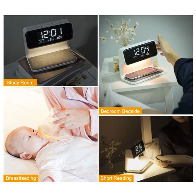 Reloj Despertador de Pantalla Led con cargador inalámbrico