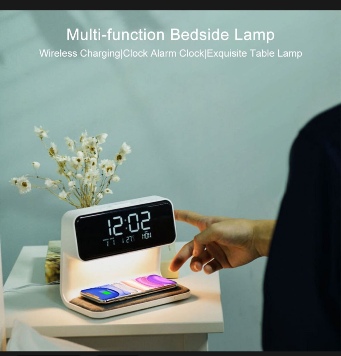 Reloj Despertador de Pantalla Led con cargador inalámbrico