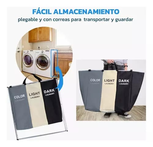 Canasta plegable para separar la ropa