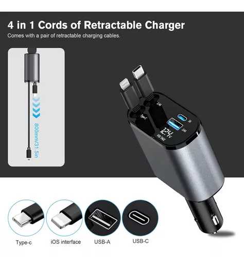 ENCHUFE CONECTOR DE CARRO 4 EN 1