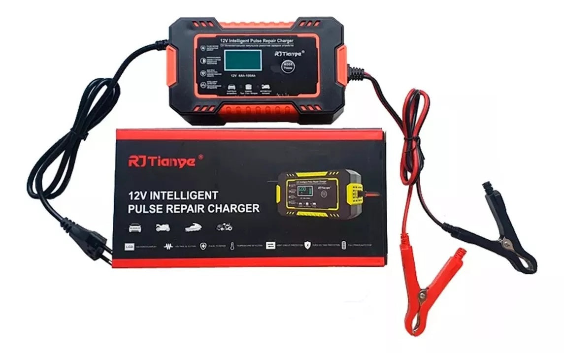 🔋 Cargador Inteligente para Baterías 12V – Con Función de Reparación y Tester Integrado