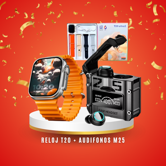 RELOJ T20 ULTRA + AUDIFONOS M25